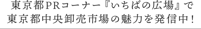 東京都PRコーナー『いちばの広場』で東京都中央卸売市場の魅力を発信中!